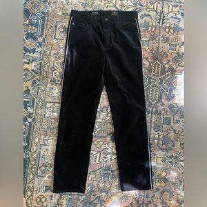 Agolde Isabel Black Velvet straight crop with white piping 28